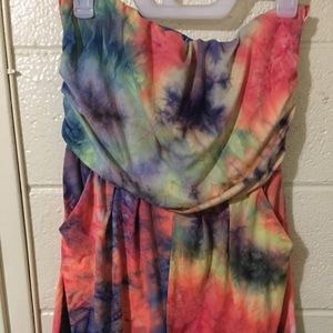 Rainbow print 3x romper